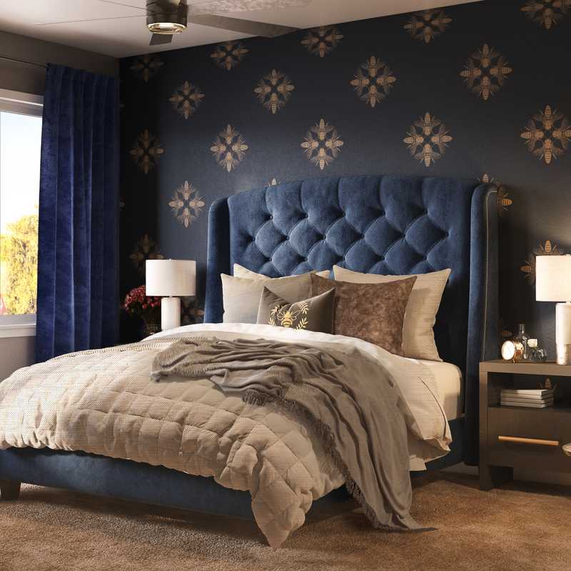 Glam, Transitional Bedroom Design by Havenly Interior Designer Sara