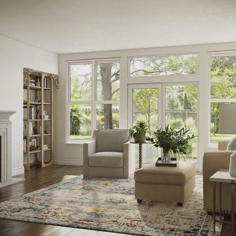 Modern, Bohemian, Farmhouse Living Room Design by Havenly Interior Designer Kate
