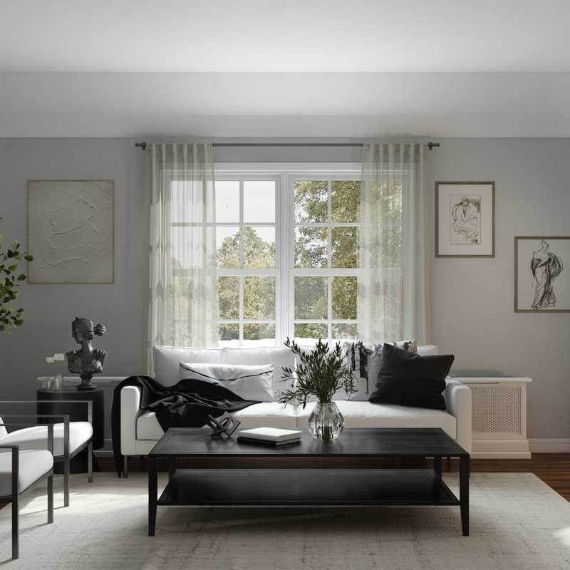 Modern, Glam, Transitional, Minimal Living Room Design by Havenly Interior Designer Victoria
