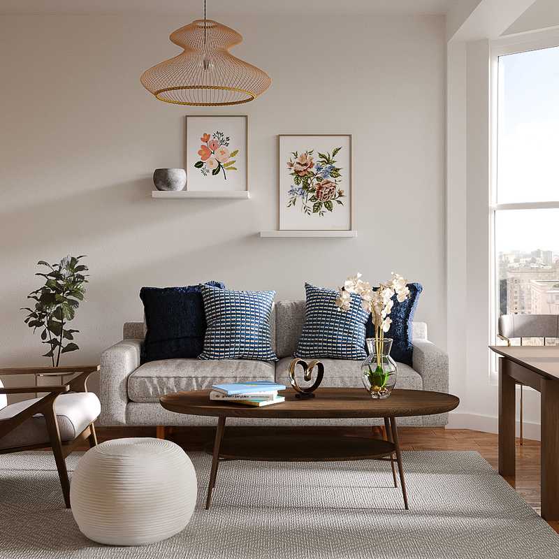 Modern, Midcentury Modern Living Room Design by Havenly Interior Designer Stephanie