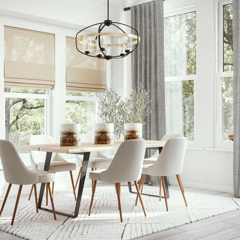 Bohemian, Midcentury Modern Dining Room Design by Havenly Interior Designer Jennifer