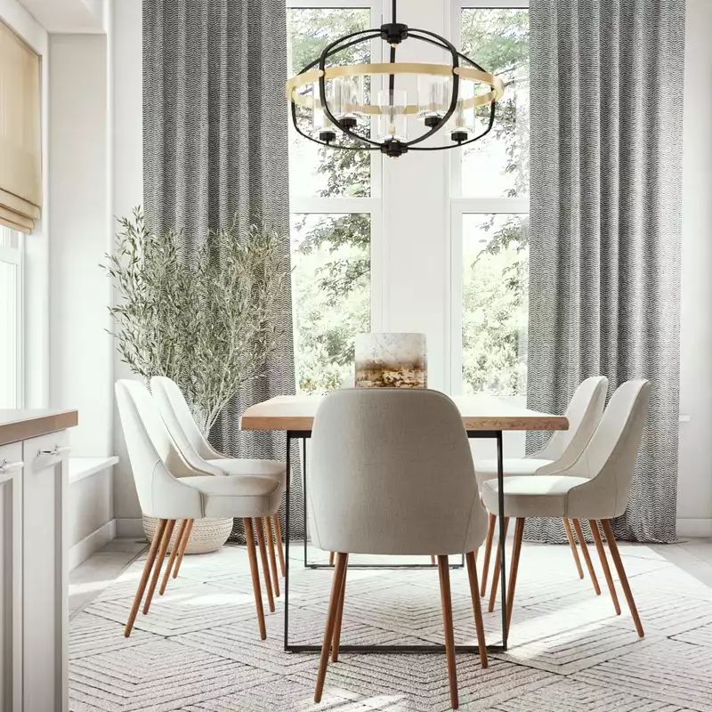 Bohemian, Midcentury Modern Dining Room Design by Havenly Interior Designer Jennifer
