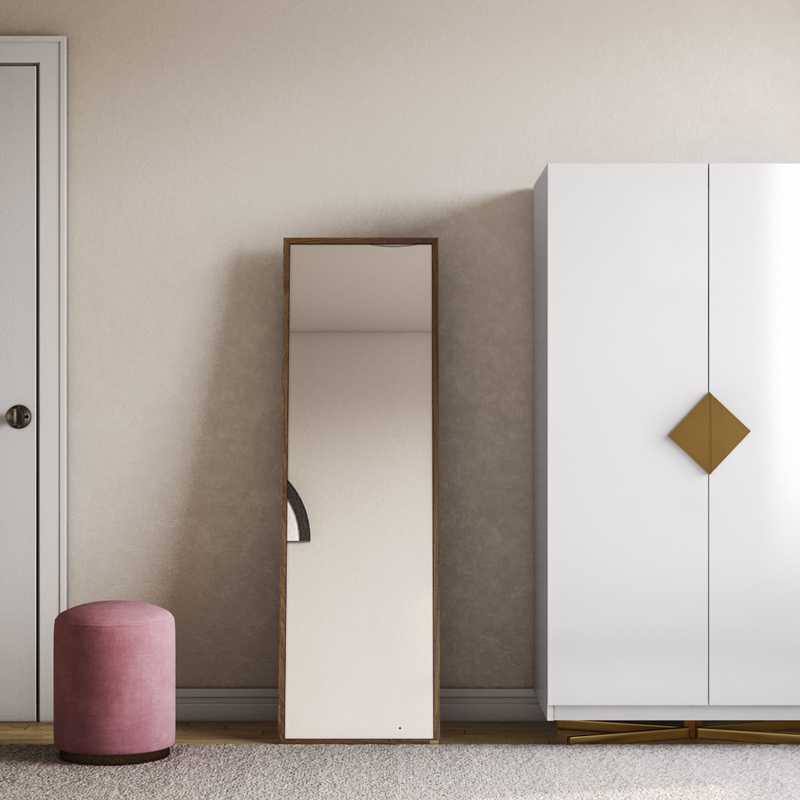 Glam, Midcentury Modern Bedroom Design by Havenly Interior Designer Hadasa