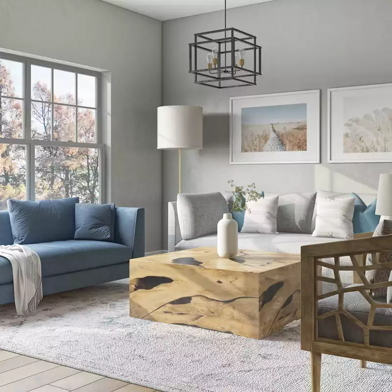 Modern, Classic, Coastal Living Room Design by Havenly Interior Designer Christina