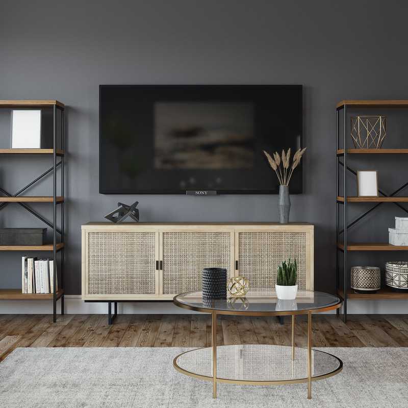 Modern, Bohemian, Glam Living Room Design by Havenly Interior Designer Lora
