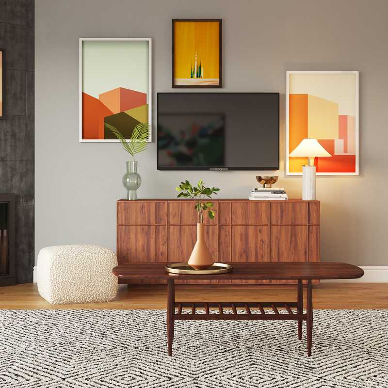 Modern, Eclectic, Glam, Midcentury Modern Living Room Design by Havenly Interior Designer Michelle