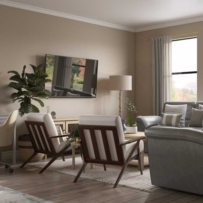 Farmhouse, Global Living Room Design by Havenly Interior Designer Abril