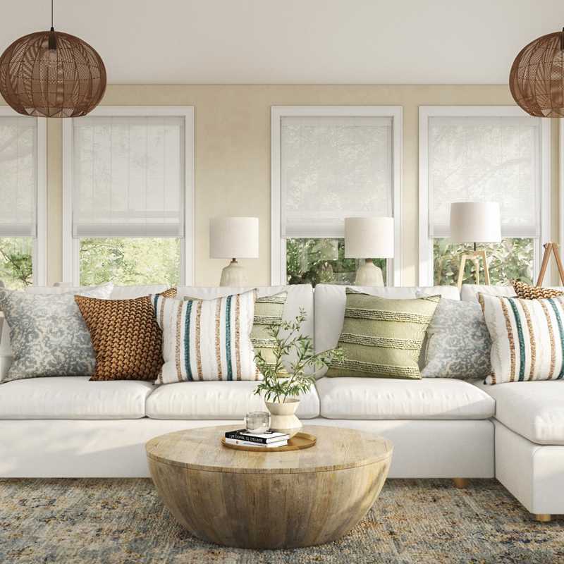 Coastal Living Room Design by Havenly Interior Designer Carla
