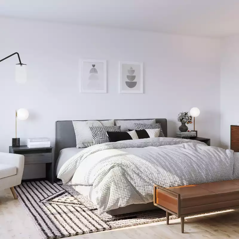 Midcentury Modern, Scandinavian Bedroom Design by Havenly Interior Designer Carla