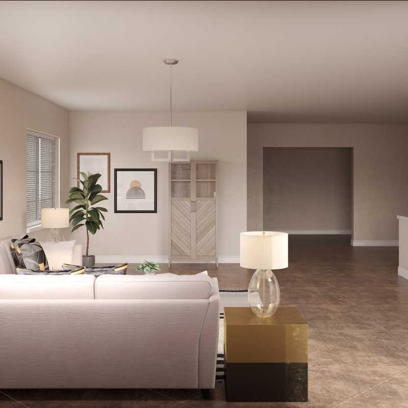 Glam, Midcentury Modern Living Room Design by Havenly Interior Designer Alison