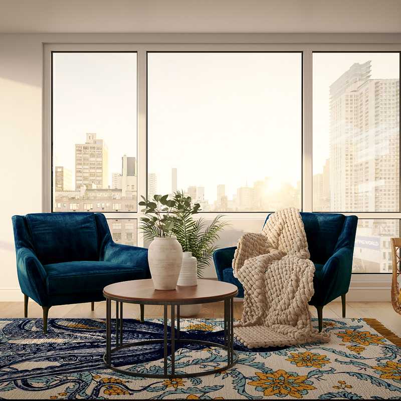 Eclectic, Bohemian, Midcentury Modern Living Room Design by Havenly Interior Designer Veridiana