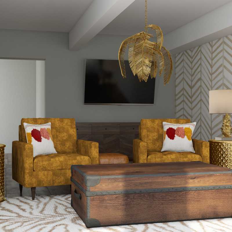 Eclectic, Bohemian Living Room Design by Havenly Interior Designer Dahlia