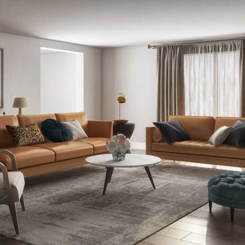 Glam, Midcentury Modern, Scandinavian Living Room Design by Havenly Interior Designer Tabithalynn