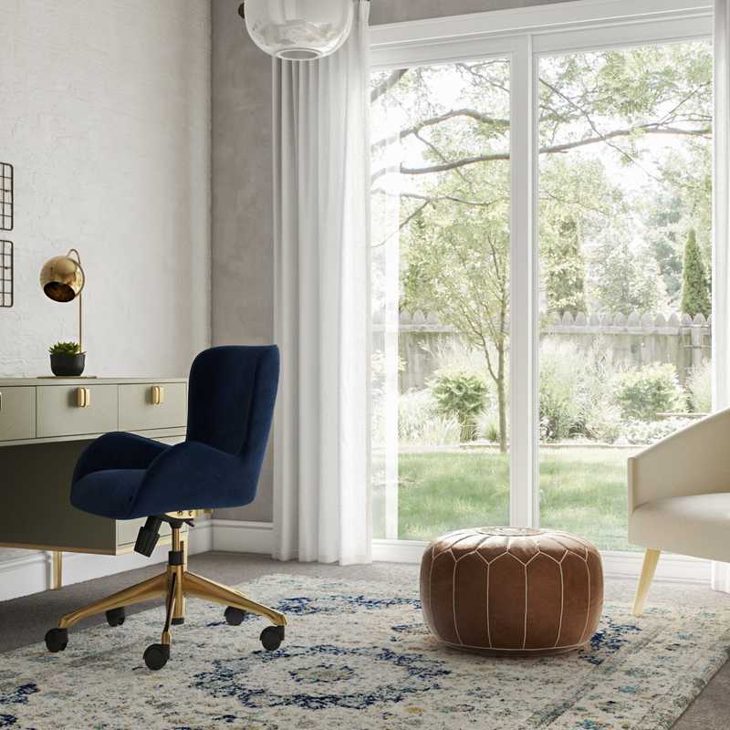 Midcentury Modern, Scandinavian Office Design by Havenly Interior Designer Dahlia