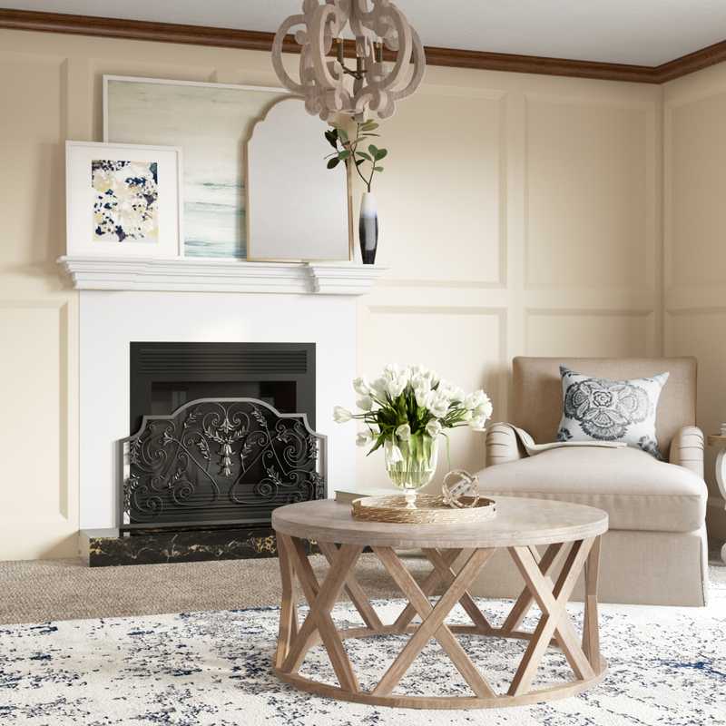 Traditional, Farmhouse, Transitional Living Room Design by Havenly Interior Designer Ashley