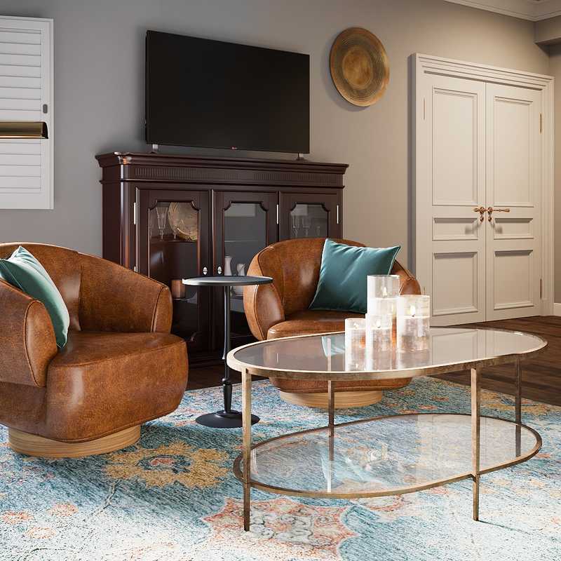 Classic, Traditional, Transitional, Library, Vintage Living Room Design by Havenly Interior Designer Karen