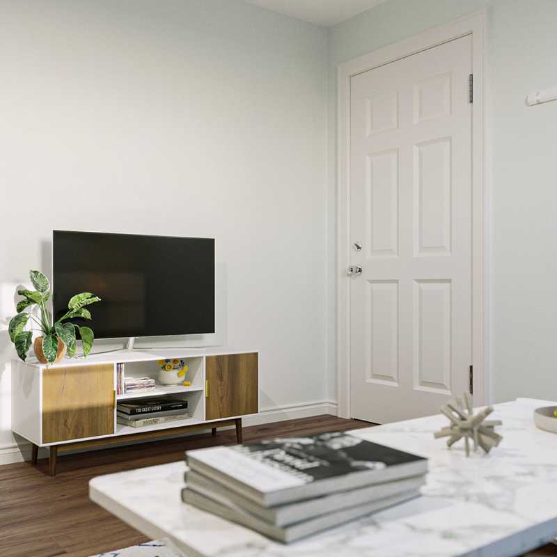 Coastal, Midcentury Modern, Scandinavian Living Room Design by Havenly Interior Designer Nora