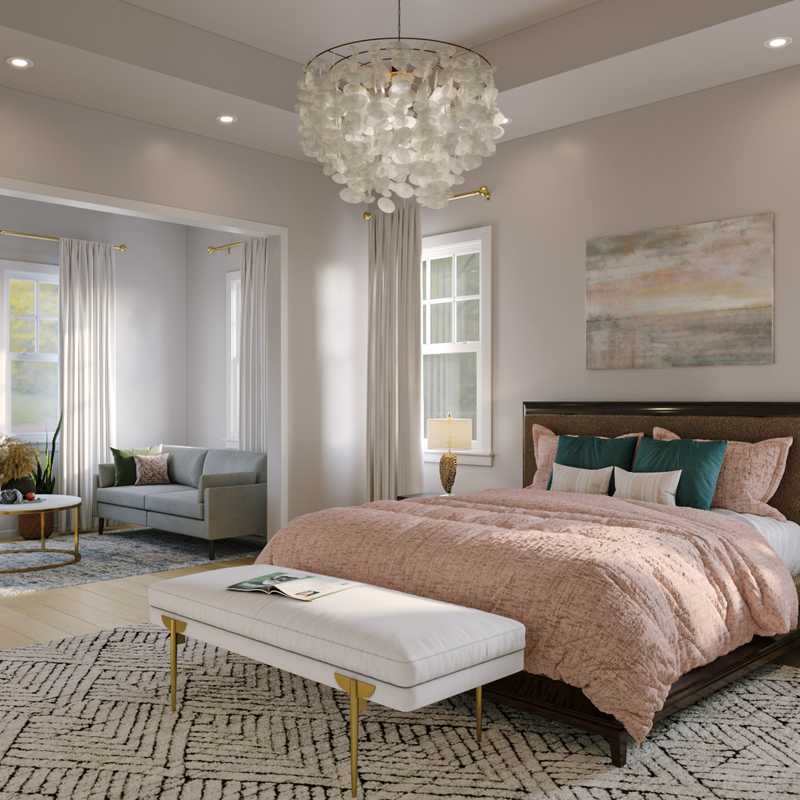 Contemporary, Eclectic, Bohemian, Glam Bedroom Design by Havenly Interior Designer Stacy