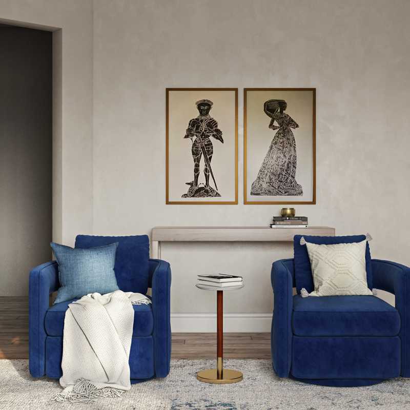 Eclectic, Transitional, Midcentury Modern Living Room Design by Havenly Interior Designer Sarah