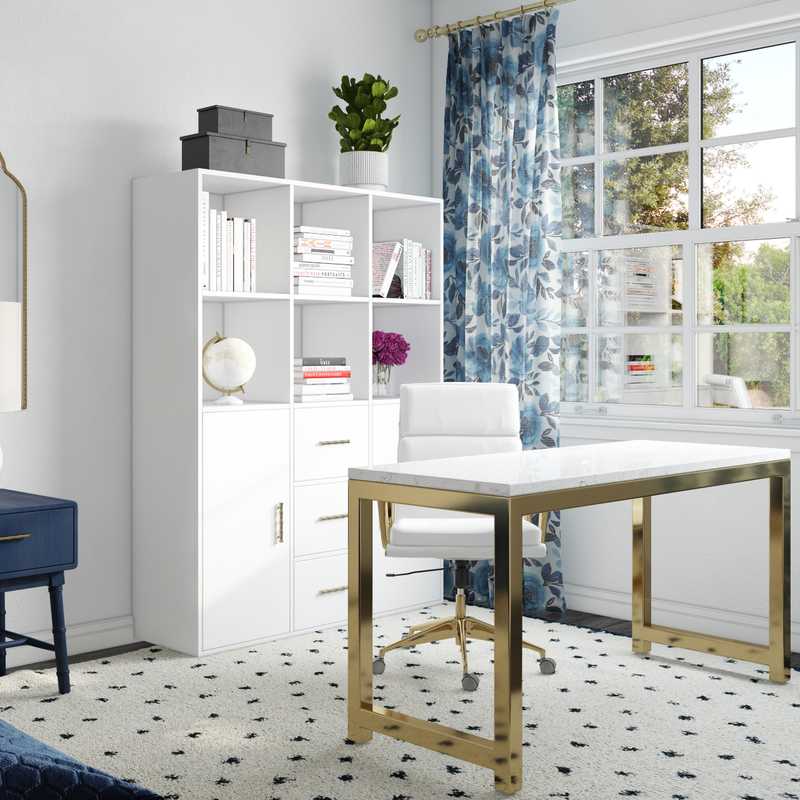 Contemporary, Modern, Eclectic, Glam Office Design by Havenly Interior Designer Megan
