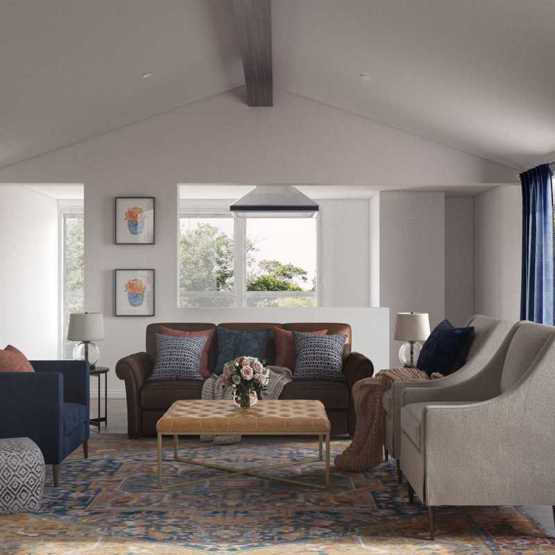 Contemporary, Bohemian, Transitional Living Room Design by Havenly Interior Designer Jonica
