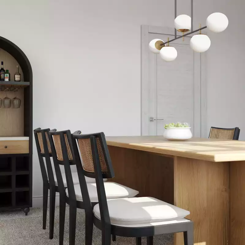 Bohemian, Midcentury Modern Dining Room Design by Havenly Interior Designer Shannon