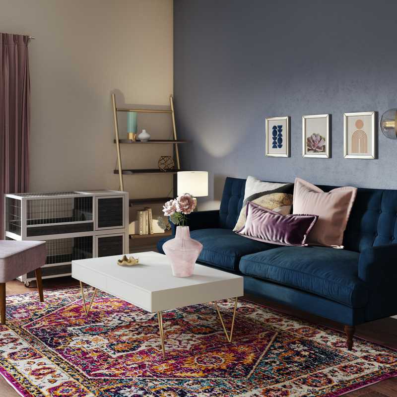Eclectic, Glam Living Room Design by Havenly Interior Designer Claire
