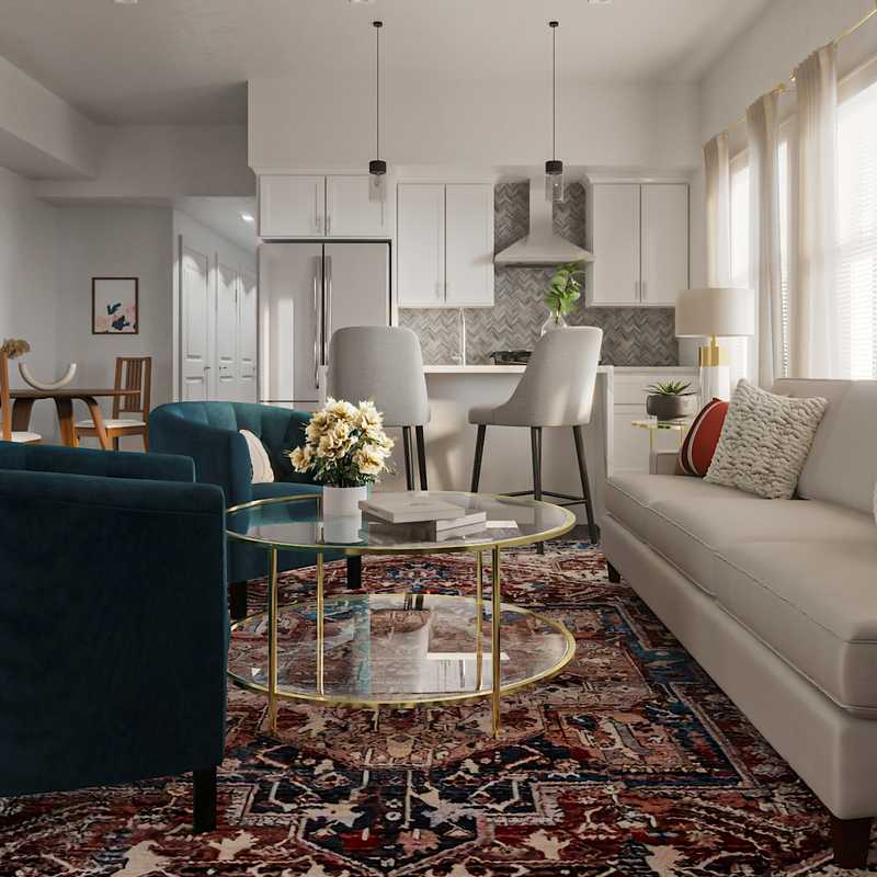 Bohemian Living Room Design by Havenly Interior Designer Ingrid