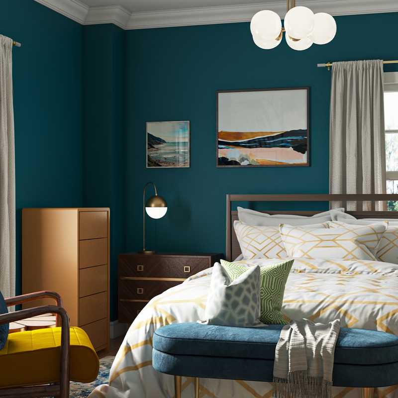 Modern, Bohemian, Glam Bedroom Design by Havenly Interior Designer Samantha