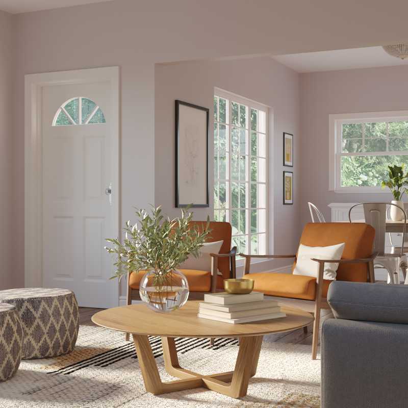 Contemporary, Midcentury Modern Living Room Design by Havenly Interior Designer Maria