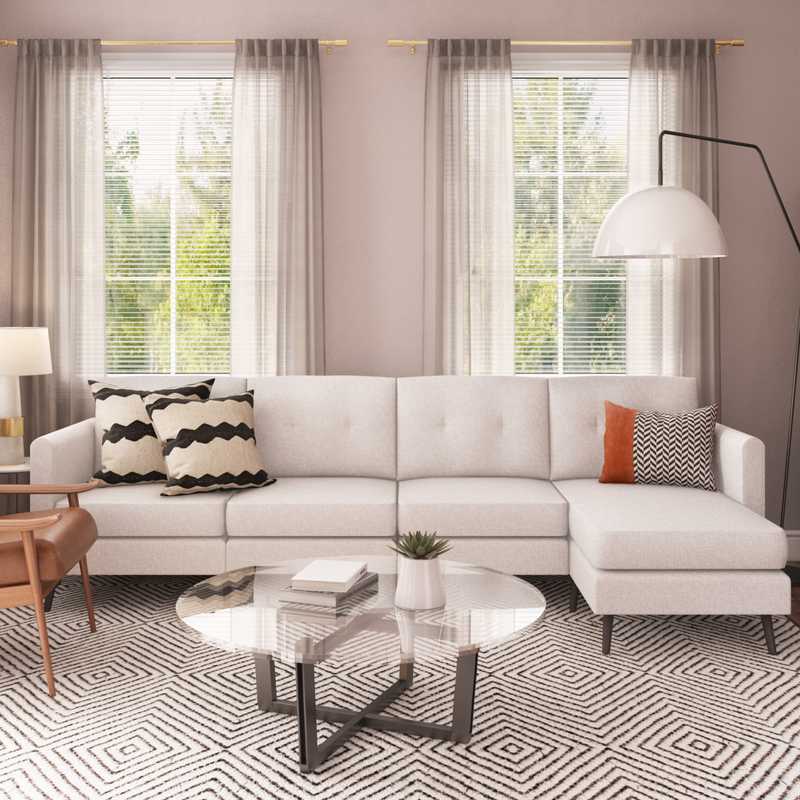 Contemporary, Modern, Eclectic, Bohemian Living Room Design by Havenly Interior Designer Xiaoxiao