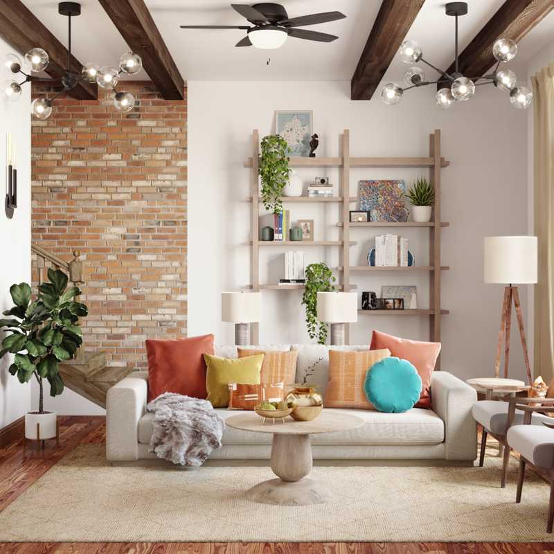 Eclectic, Midcentury Modern Living Room Design by Havenly Interior Designer Ashlyn