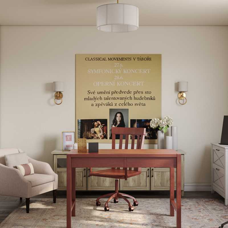 Classic, Traditional, Rustic, Transitional Office Design by Havenly Interior Designer Lisa
