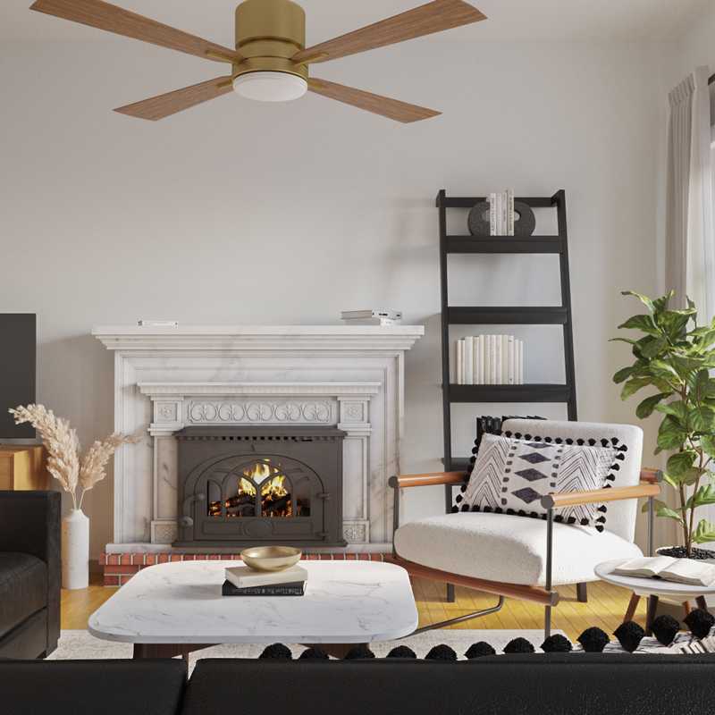 Contemporary, Midcentury Modern Living Room Design by Havenly Interior Designer Freddi