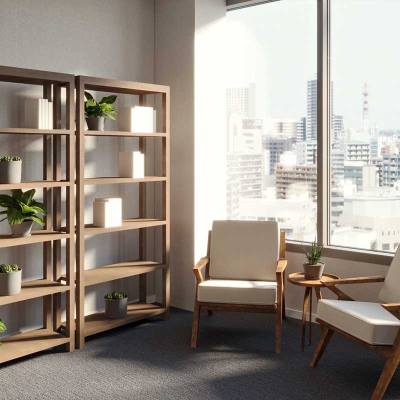 Bohemian, Midcentury Modern Office Design by Havenly Interior Designer Alison