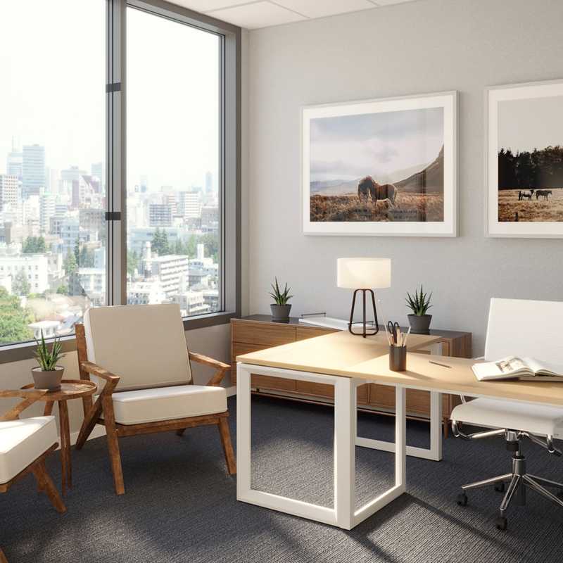 Bohemian, Midcentury Modern Office Design by Havenly Interior Designer Alison
