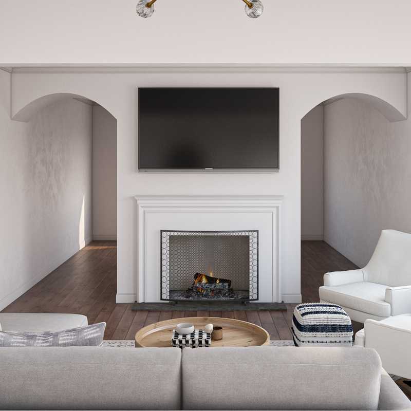 Bohemian, Midcentury Modern Living Room Design by Havenly Interior Designer Caitlin