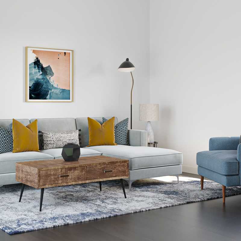 Midcentury Modern, Scandinavian Living Room Design by Havenly Interior Designer Caitlin