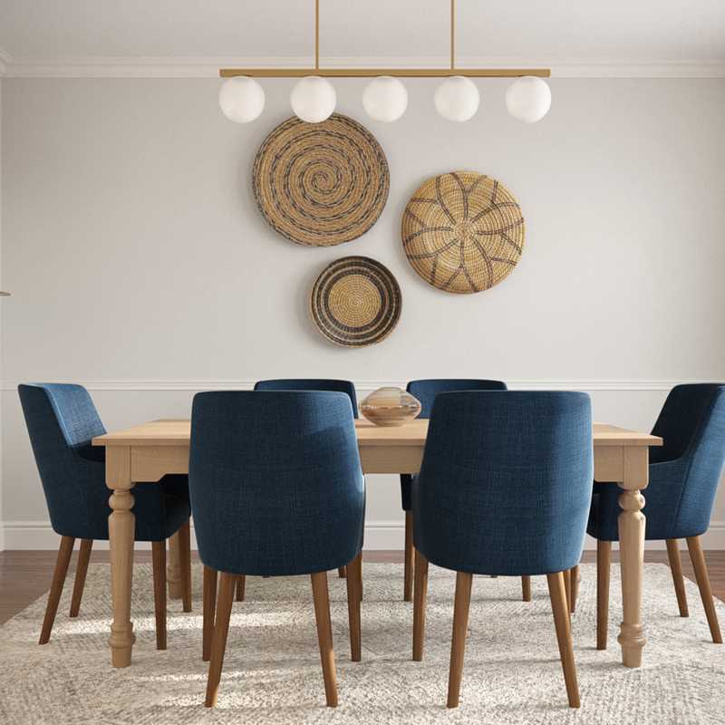 Eclectic, Bohemian, Glam, Midcentury Modern Dining Room Design by Havenly Interior Designer Marisol