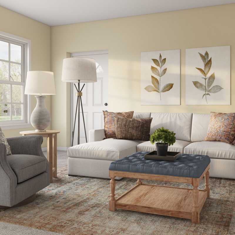 Farmhouse, Rustic Living Room Design by Havenly Interior Designer Kate