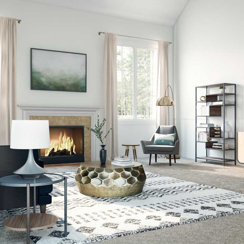 Modern, Midcentury Modern Living Room Design by Havenly Interior Designer Veridiana