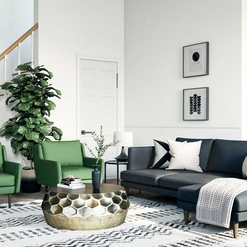 Modern, Midcentury Modern Living Room Design by Havenly Interior Designer Veridiana