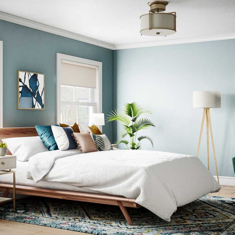 Eclectic, Midcentury Modern Bedroom Design by Havenly Interior Designer Laurie