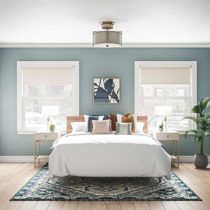 Eclectic, Midcentury Modern Bedroom Design by Havenly Interior Designer Laurie