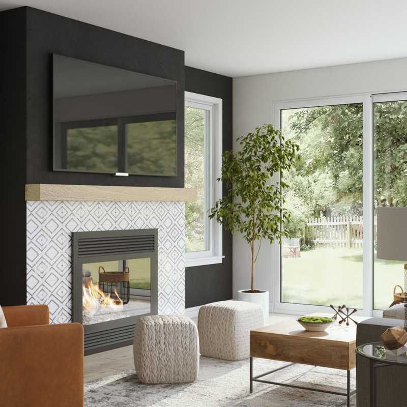 Modern, Industrial, Midcentury Modern Living Room Design by Havenly Interior Designer Jennifer