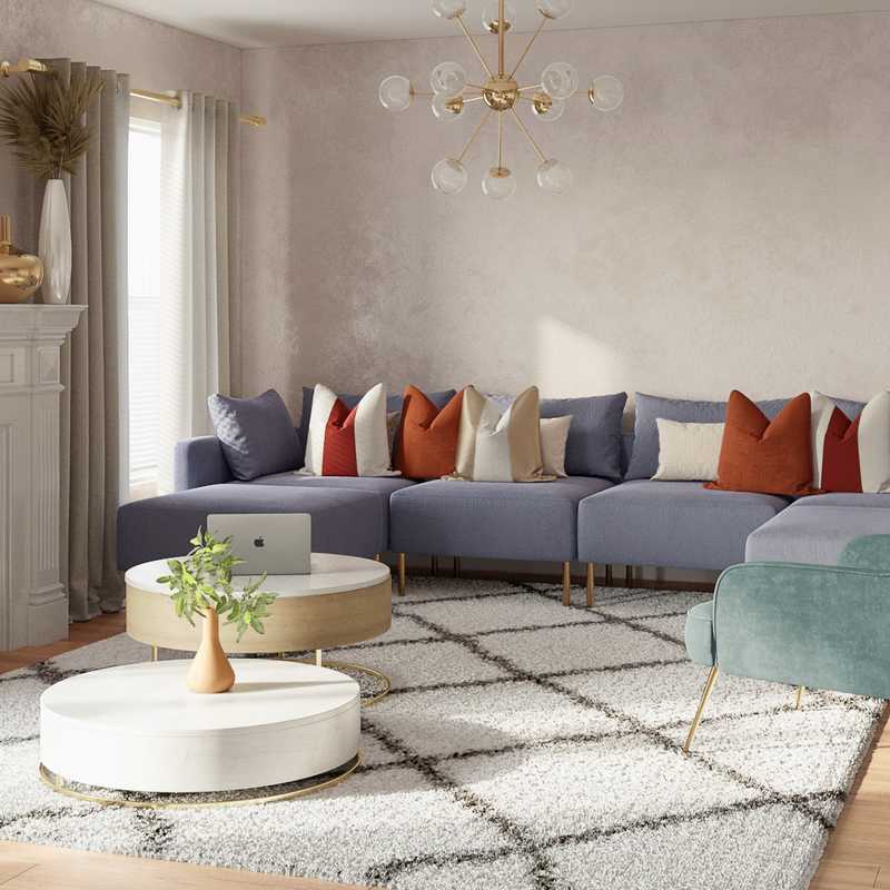 Modern, Bohemian, Glam Living Room Design by Havenly Interior Designer Lena
