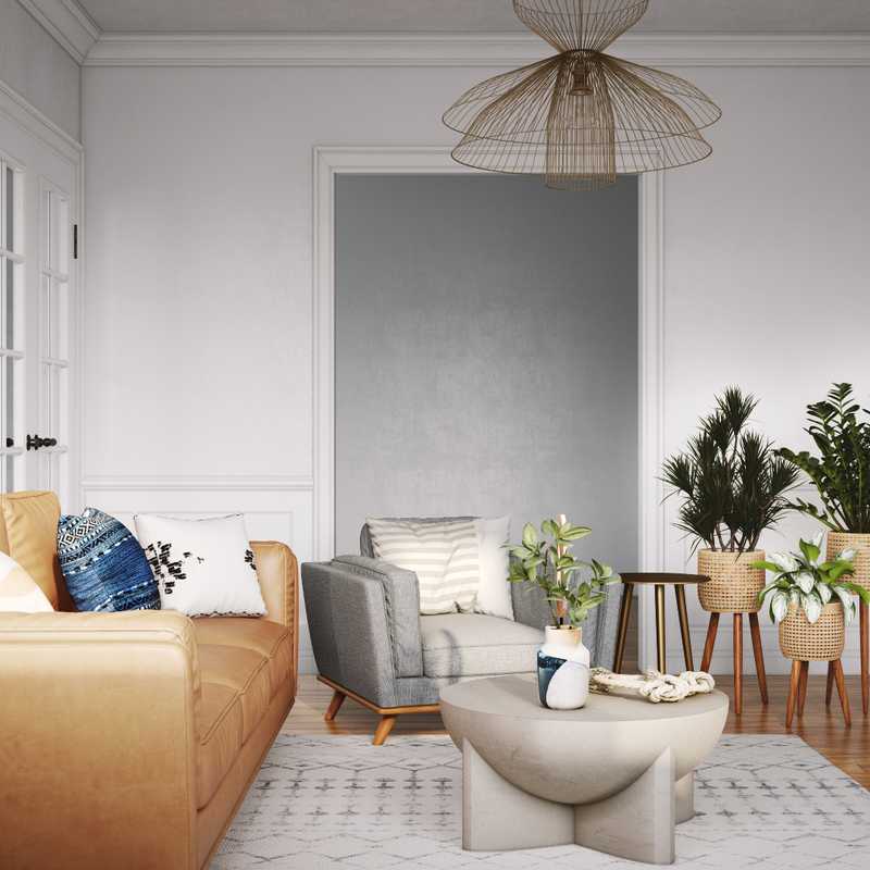 Bohemian, Midcentury Modern, Scandinavian Living Room Design by Havenly Interior Designer Heidi