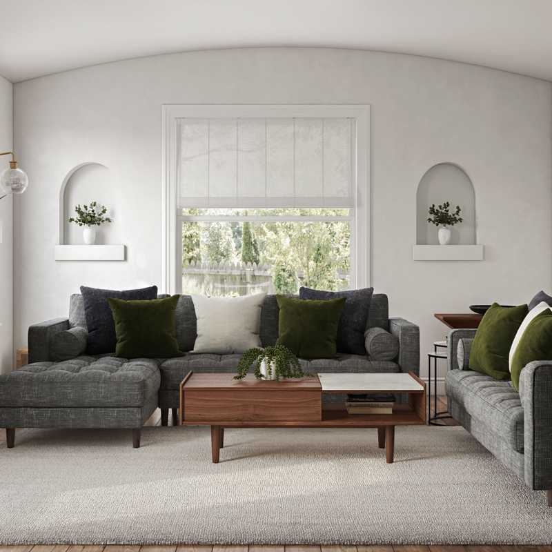 Modern, Midcentury Modern, Minimal Living Room Design by Havenly Interior Designer Jacqueline