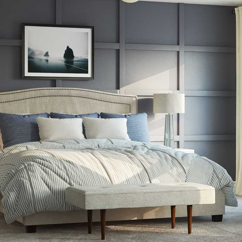 Farmhouse, Midcentury Modern Bedroom Design by Havenly Interior Designer Heidi