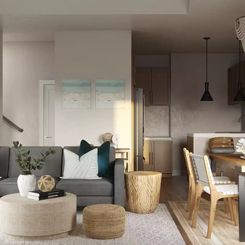 Coastal, Glam Living Room Design by Havenly Interior Designer Veridiana
